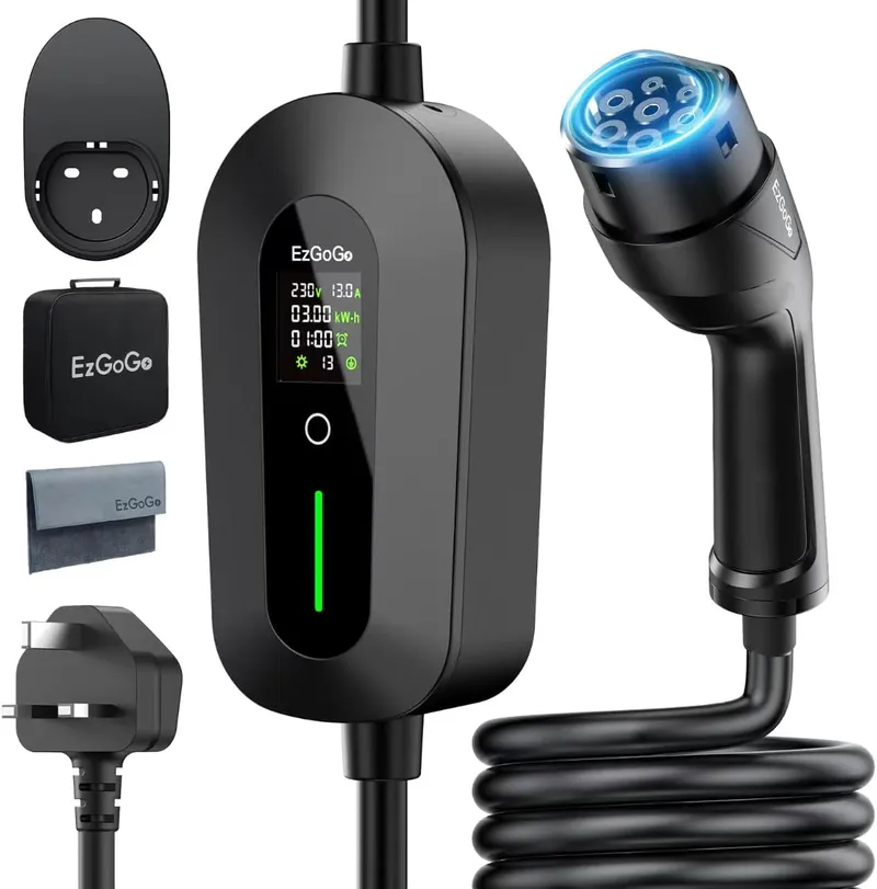 EzGoGo EV Charger Cable Type 2 to 3 Pin Plug 65.62Ft 20M